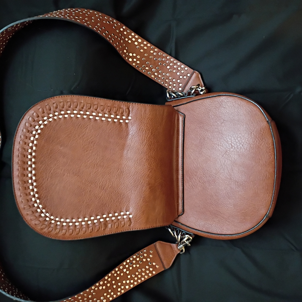 Urban Expressions Brown Crossbody Bag with Braided Straps